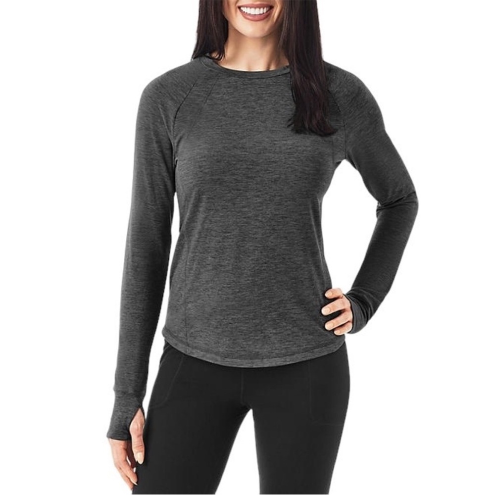 Member's Mark Ladies Brushed Long Sleeve Tee (Dark Gray)
